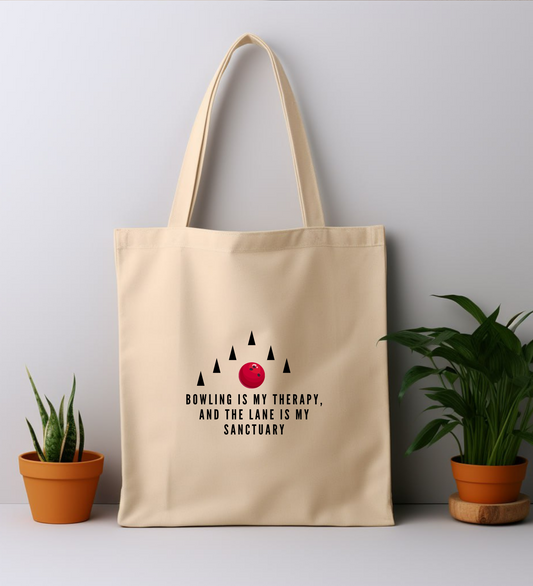 Cotton Tote Bag: Bowling Is My Therapy, And The Lane Is My Sanctuary