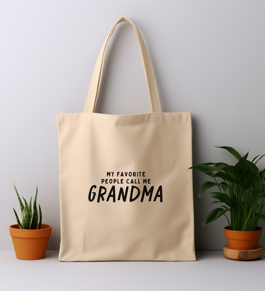 Cotton Tote Bag: My Favorite People Call Me Grandma