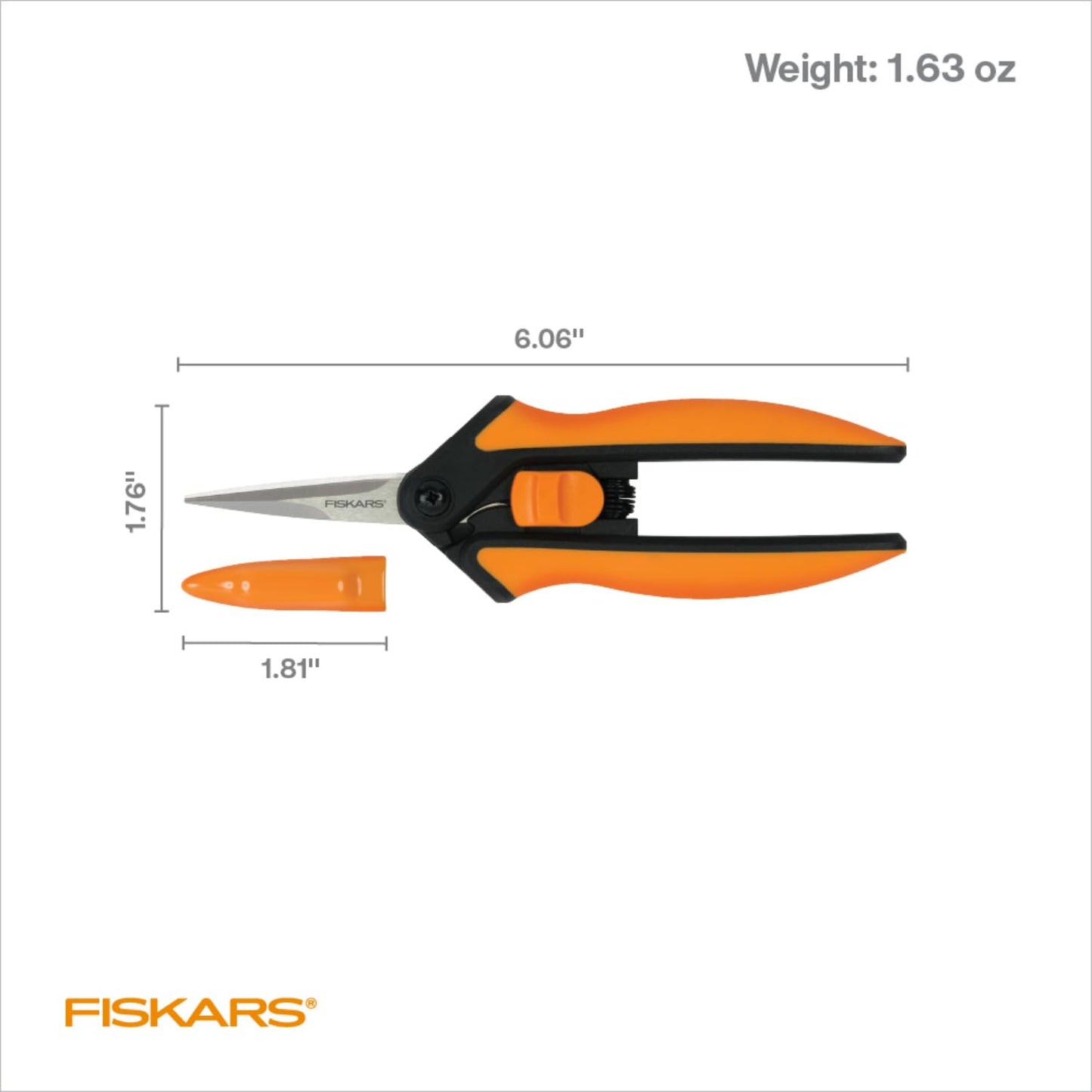 Fiskars 6" Pruning Scissors for Flower Stems, Herbs, Buds, and Small Plants