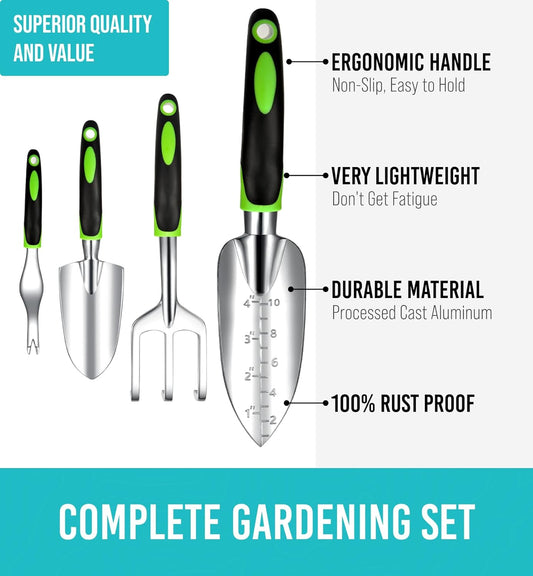 GROWIT Heavy Duty Gardening Tools - 22-Piece, Ergonomic
