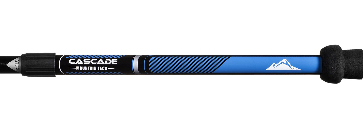 Cascade Mountain Tech Lightweight Aircraft-Grade Aluminum Trekking Poles with Extended Down Grip Plus Tip Kit