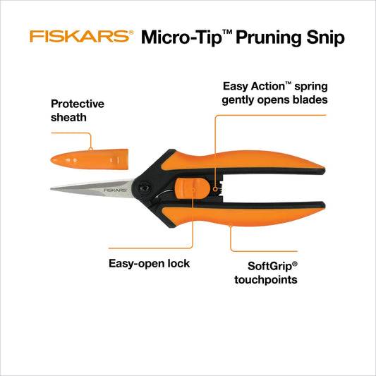 Fiskars 6" Pruning Scissors for Flower Stems, Herbs, Buds, and Small Plants
