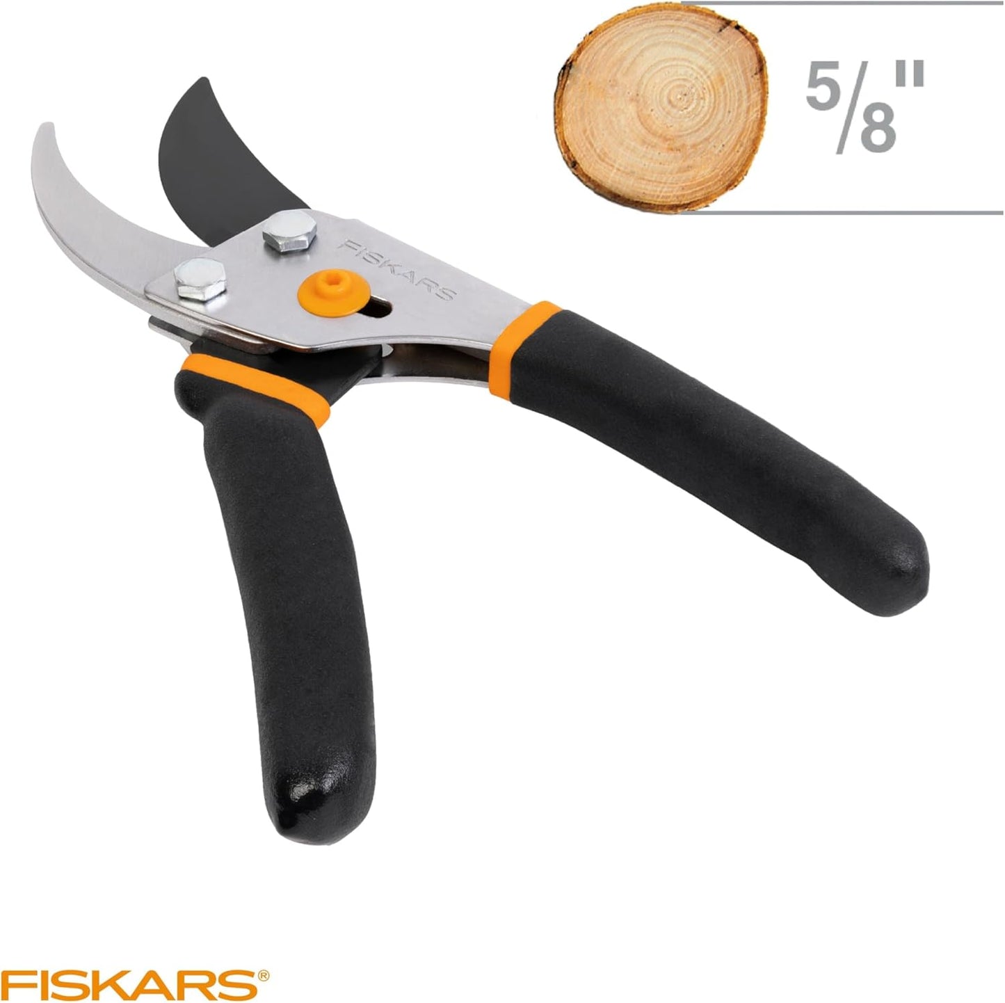 Fiskars Bypass Pruning Shears, 5/8-Inch Cut Capacity