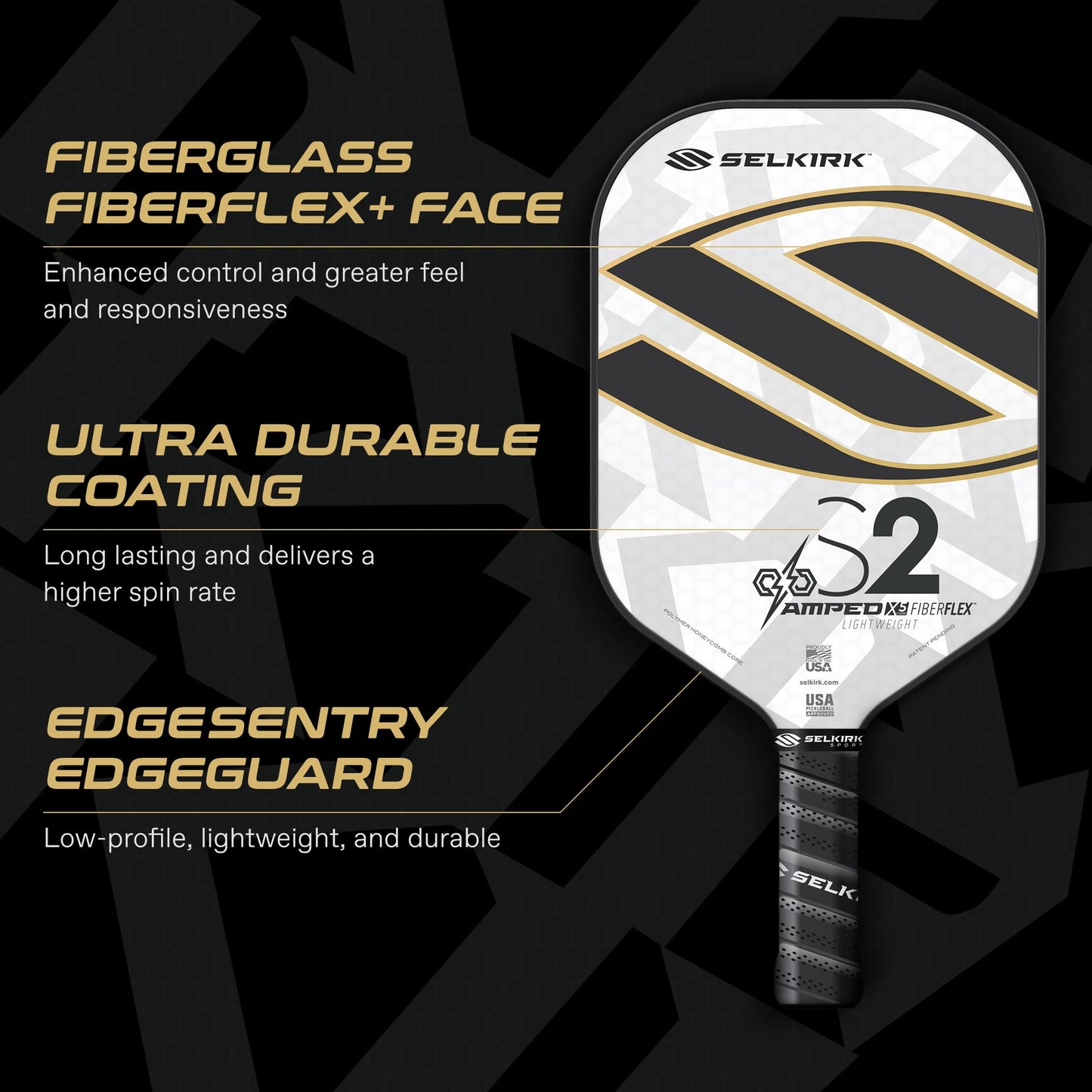 Selkirk Sport Amped Pickleball Paddle | Amped Pro Fiberglass Pickleball Paddle