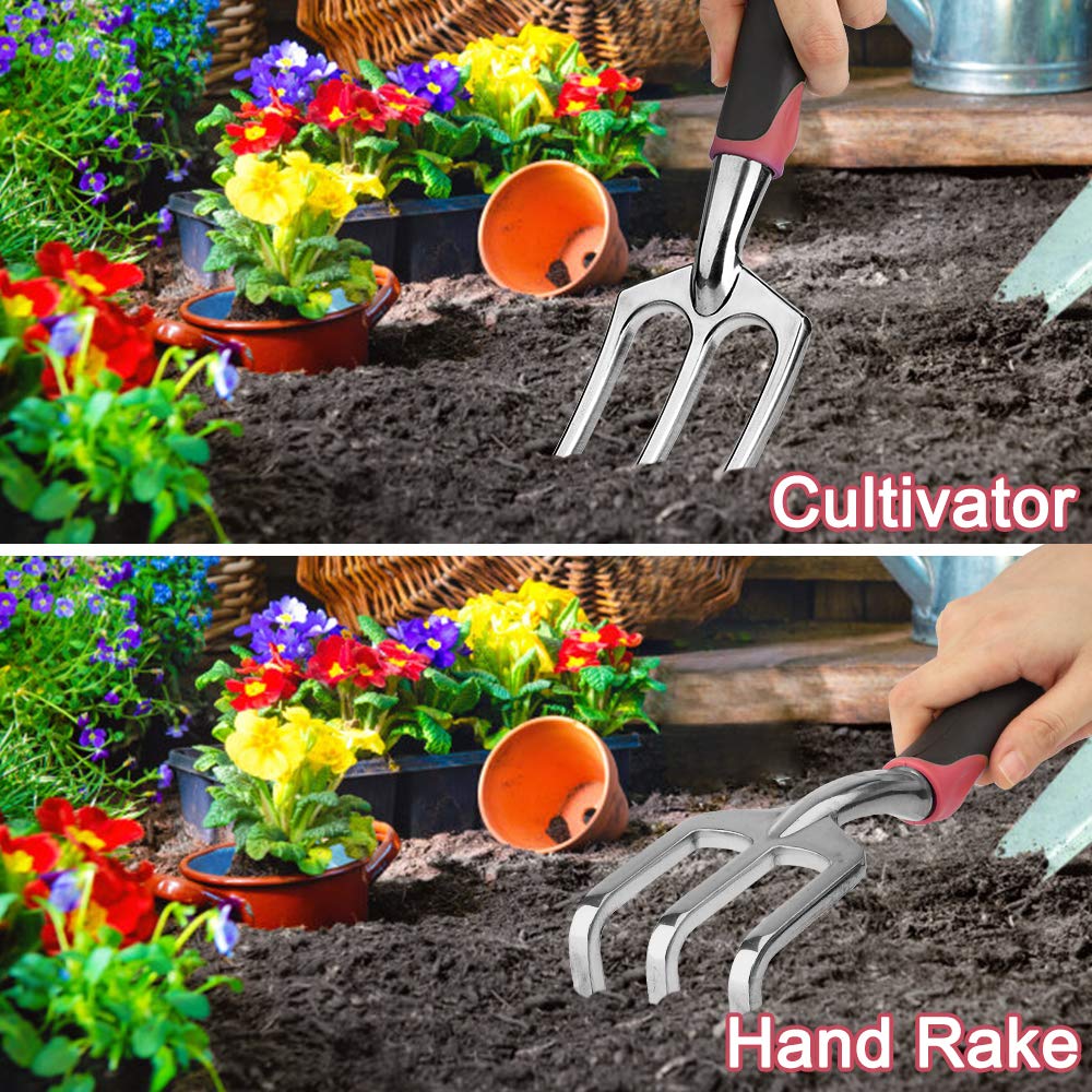 Garden Tools Set 83 Piece, Non-Slip Ergonomic Handle, Durable Storage Tote Bag, Gifts for Men Women