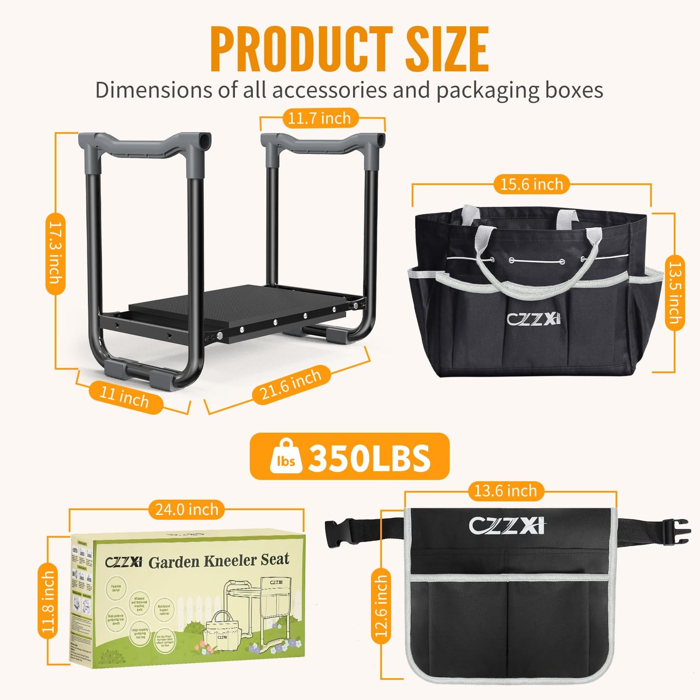 Garden Kneeler and Seat, Wider and Thicker Kneeling Pad