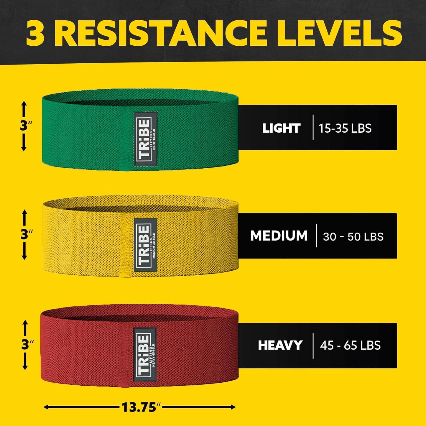 Tribe Lifting Fabric Resistance Bands Set