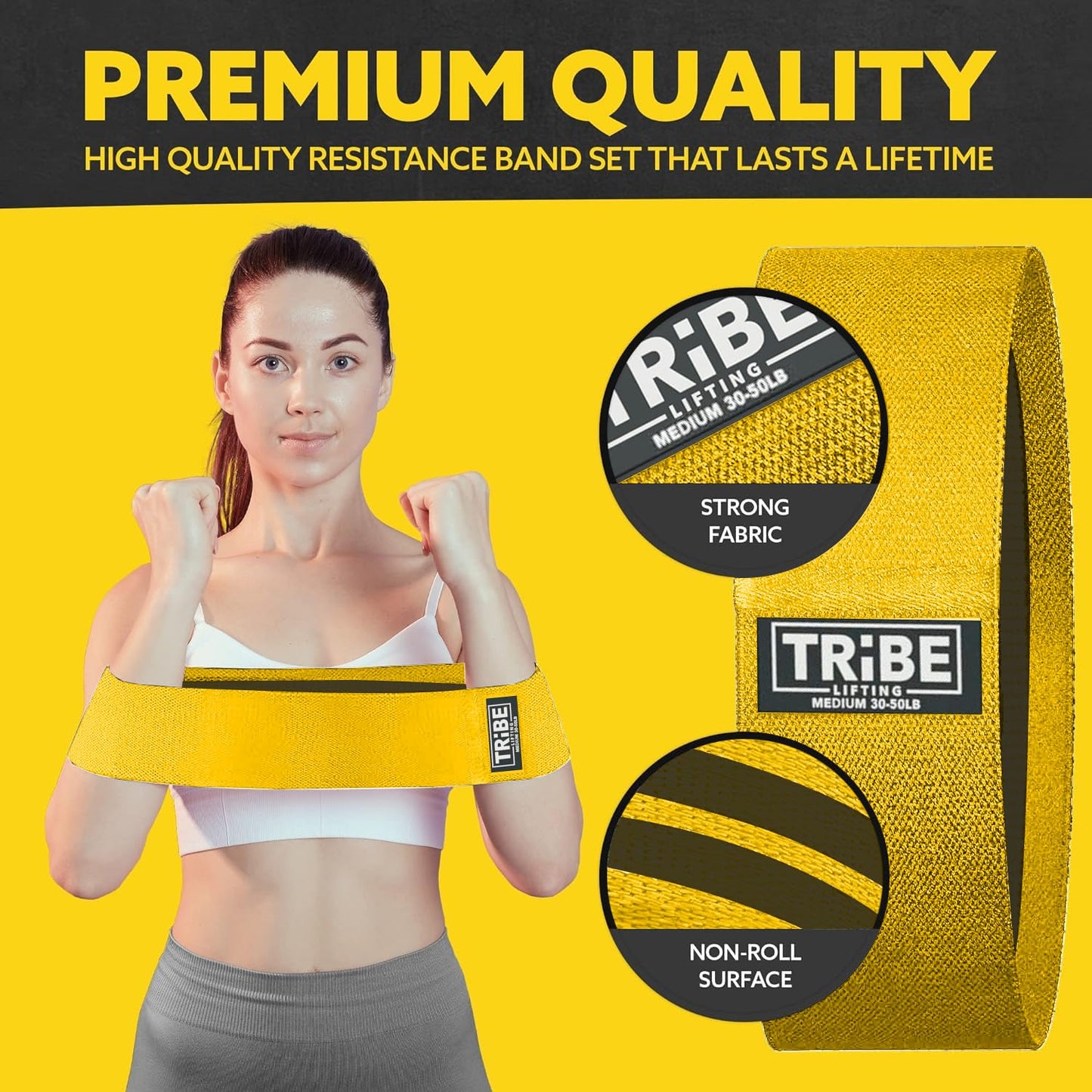 Tribe Lifting Fabric Resistance Bands Set