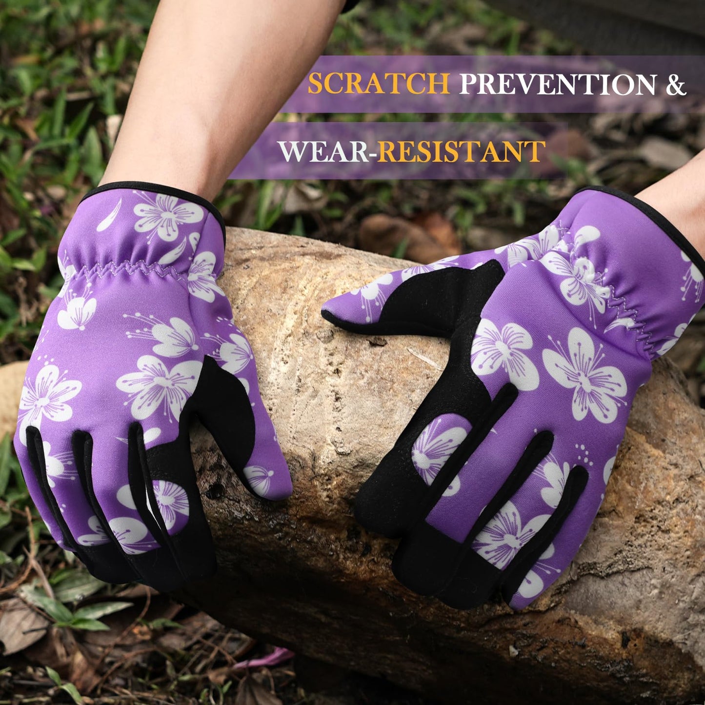 Gardening Gloves for Women, Breathable leather Garden Gloves with Grip