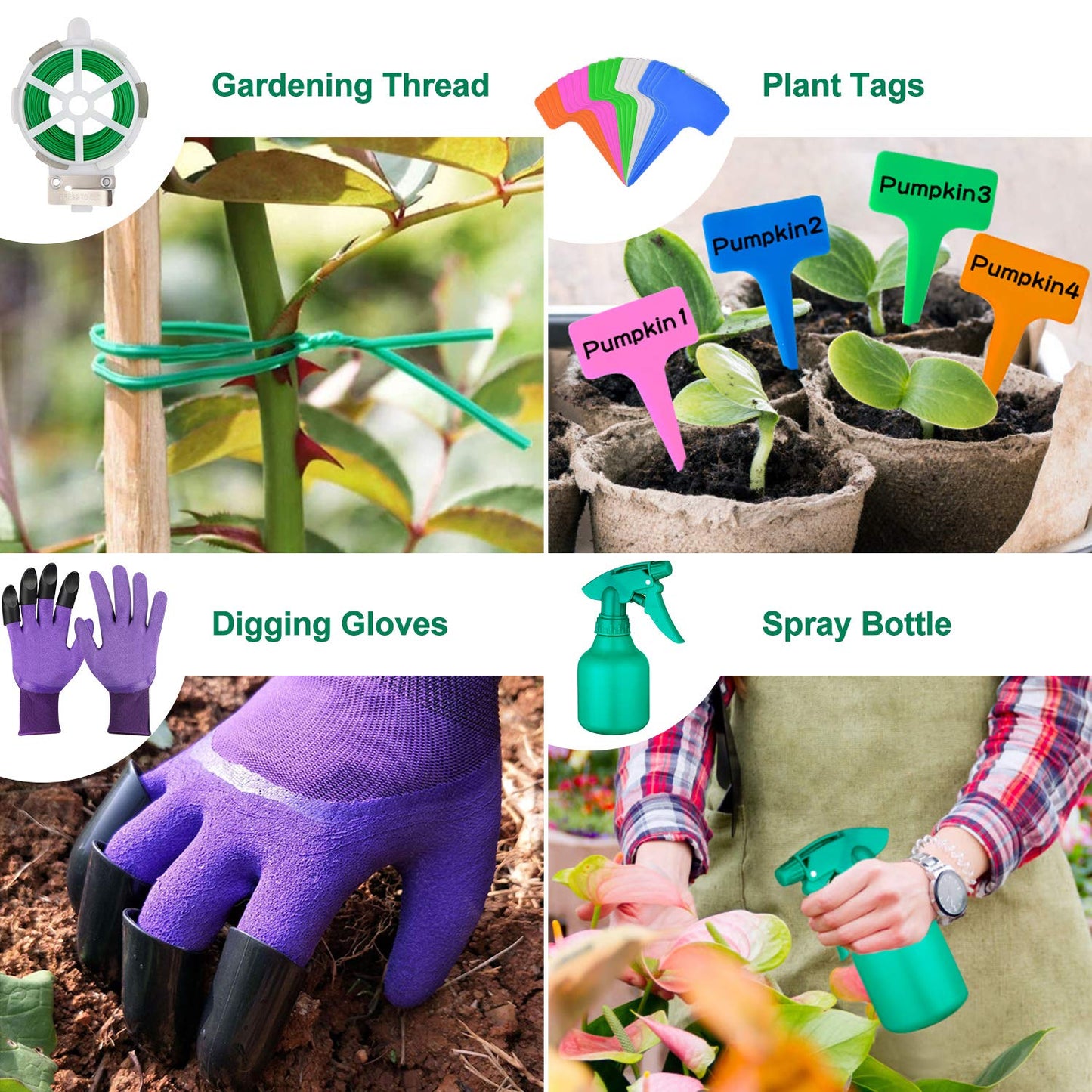 Garden Tools Set 83 Piece, Non-Slip Ergonomic Handle, Durable Storage Tote Bag, Gifts for Men Women