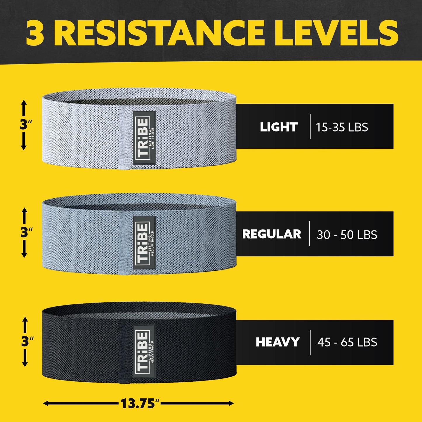 Tribe Lifting Fabric Resistance Bands Set