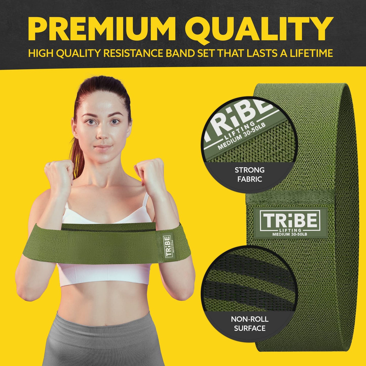 Tribe Lifting Fabric Resistance Bands Set