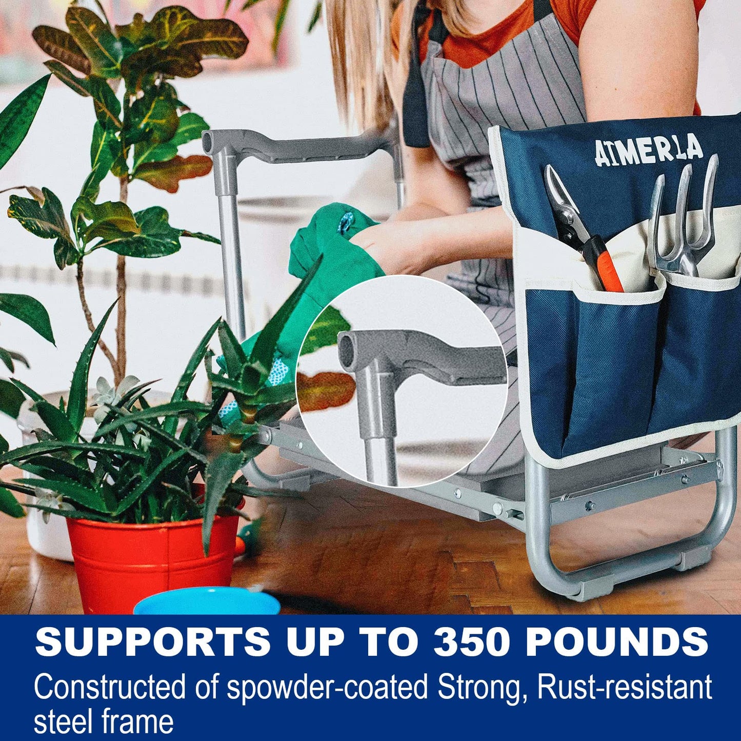 Aimerla Foldable Garden Kneeler Seat Heavy Duty | Widened Thick Kneeling Pad |