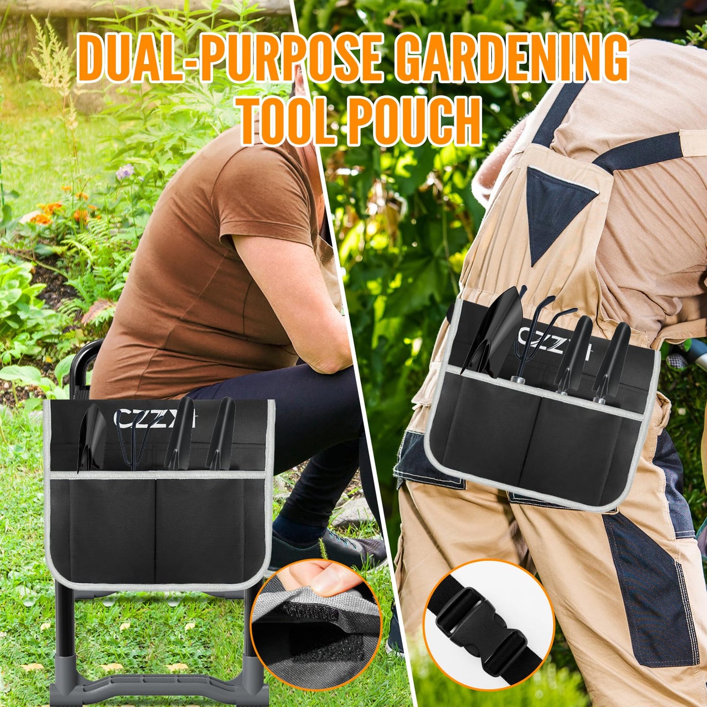 Garden Kneeler and Seat, Wider and Thicker Kneeling Pad