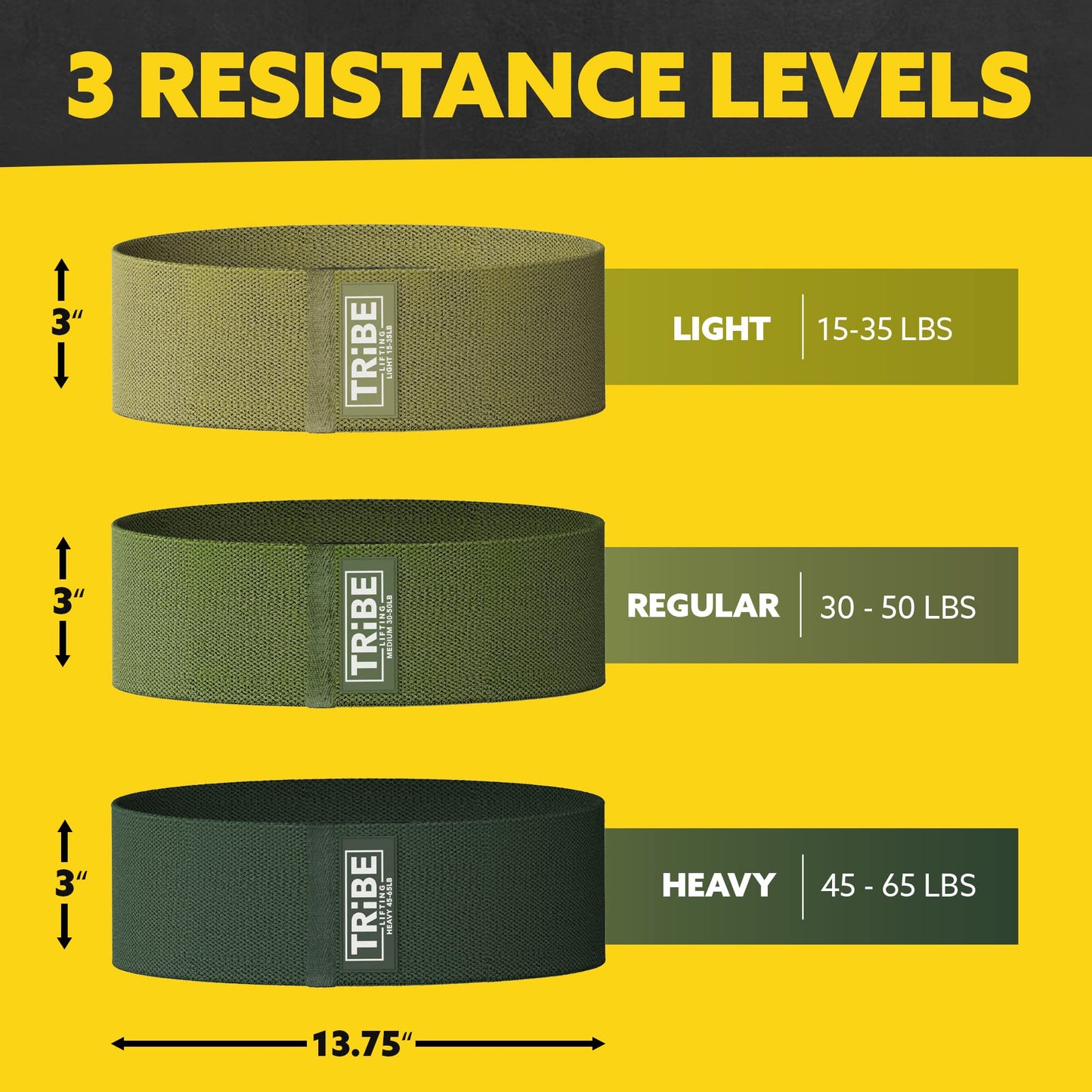 Tribe Lifting Fabric Resistance Bands Set