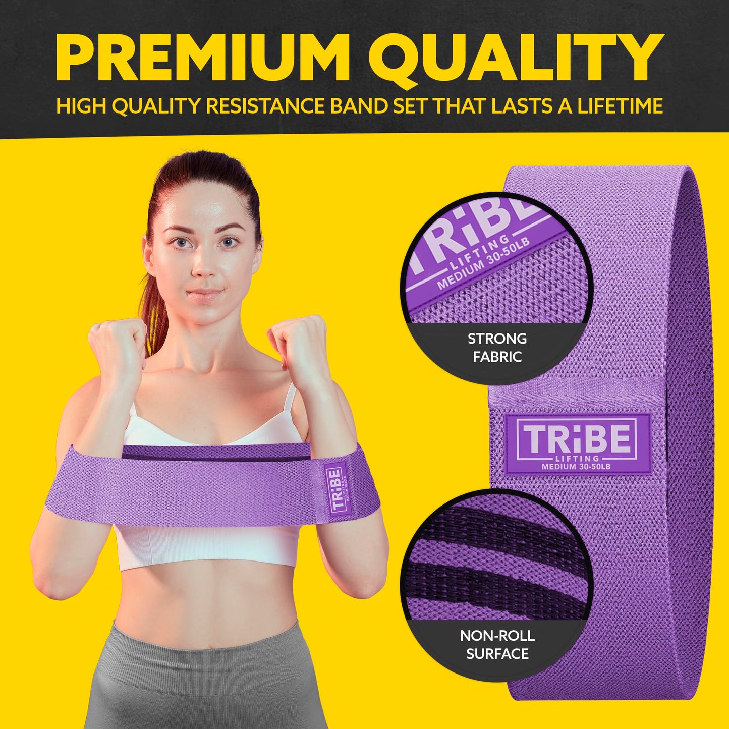 Tribe Lifting Fabric Resistance Bands Set