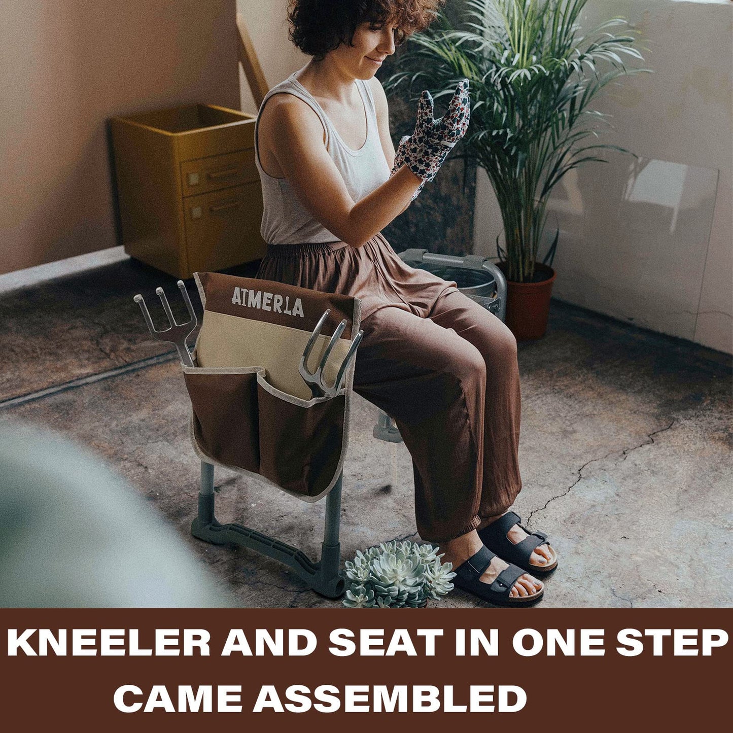 Aimerla Foldable Garden Kneeler Seat Heavy Duty | Widened Thick Kneeling Pad |
