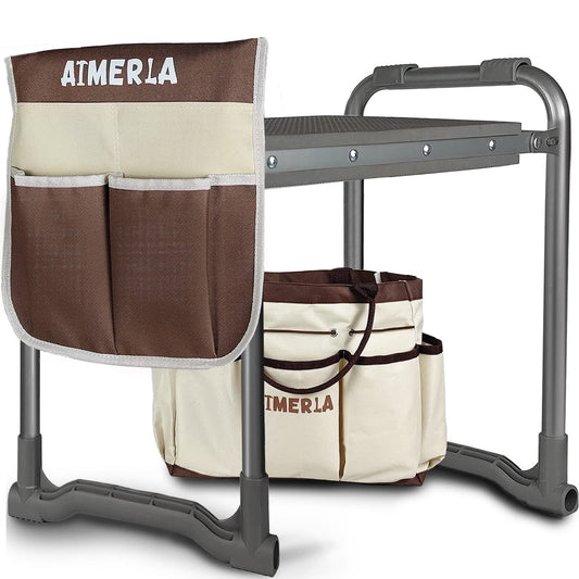 Aimerla Foldable Garden Kneeler Seat Heavy Duty | Widened Thick Kneeling Pad |