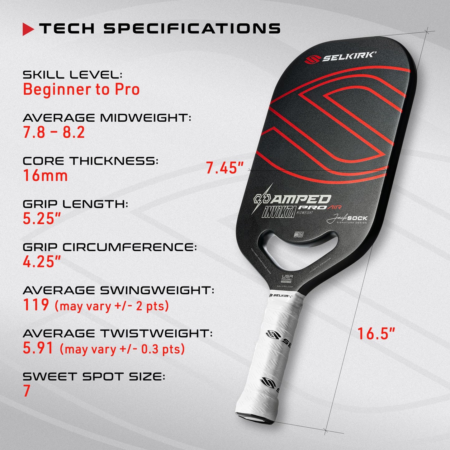 Selkirk Sport Amped Pickleball Paddle | Amped Pro Fiberglass Pickleball Paddle