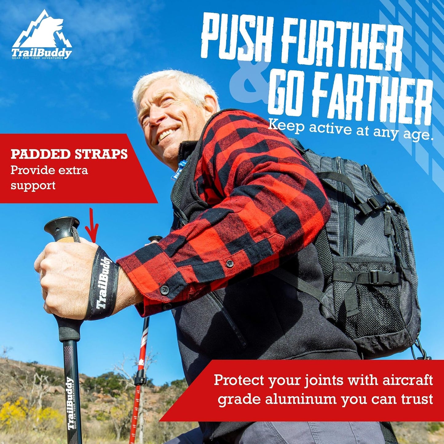 TrailBuddy Trekking Poles – Lightweight 7075 Aluminum Hiking Poles