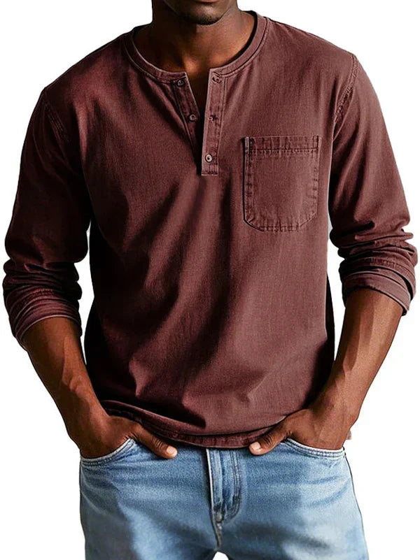 Sebastian | Men’s Casual Long-Sleeved Henley Shirt