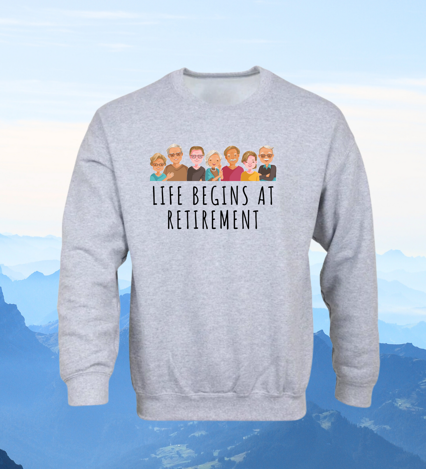 Crewneck: Life Begins At Retirement.