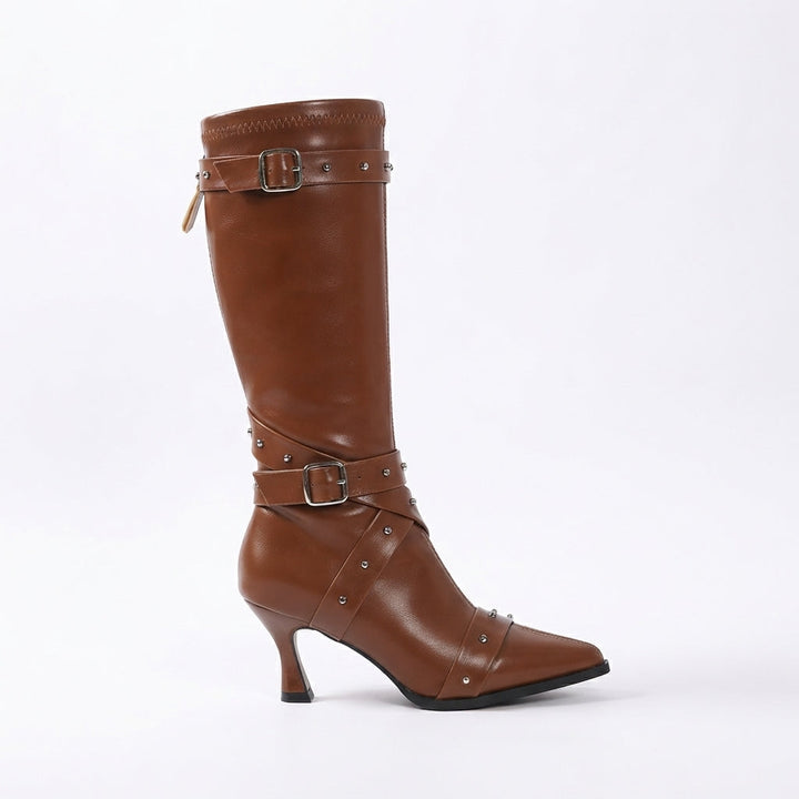 Larkin | Women's Knee High Heeled Leather Boots