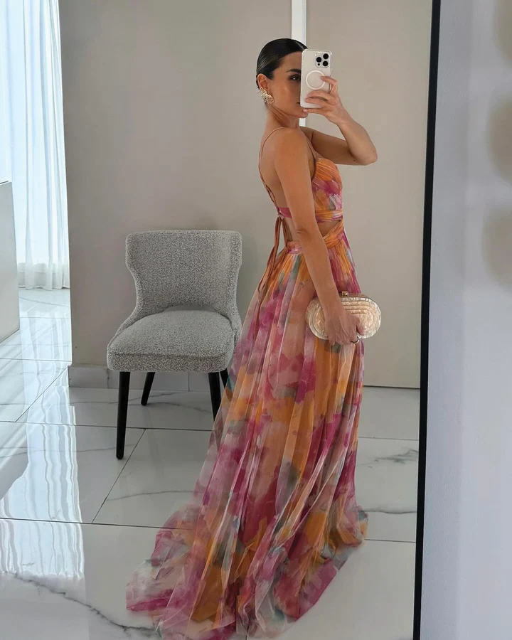 Luna | Women's Floral Wedding Guest Maxi Dress