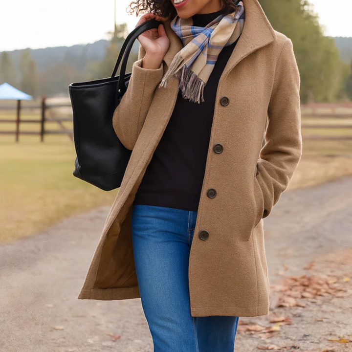 Emma | Elegant Tailored Coat with Button Closure