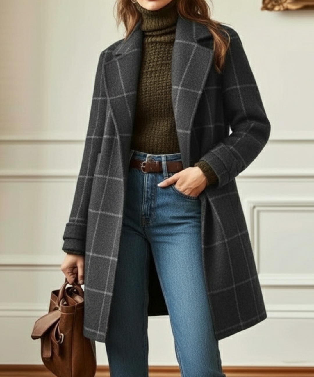 Scarlett | Women's Wool Check Coat
