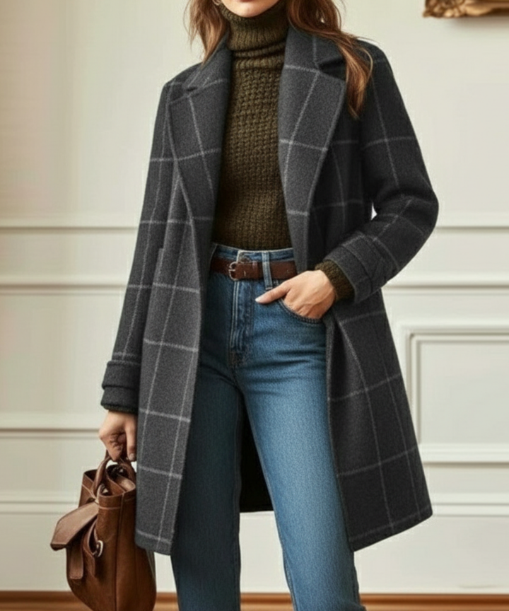 Scarlett | Women's Wool Check Coat