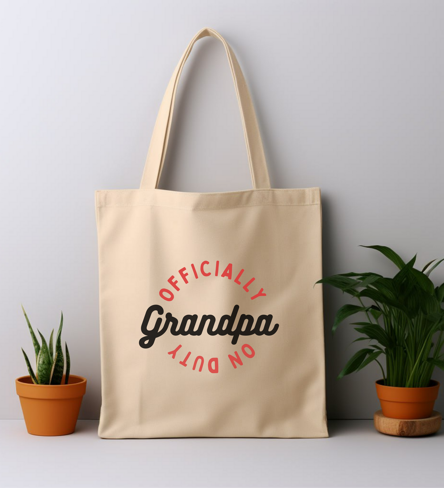 Cotton Tote Bag: Official Grandpa On Duty