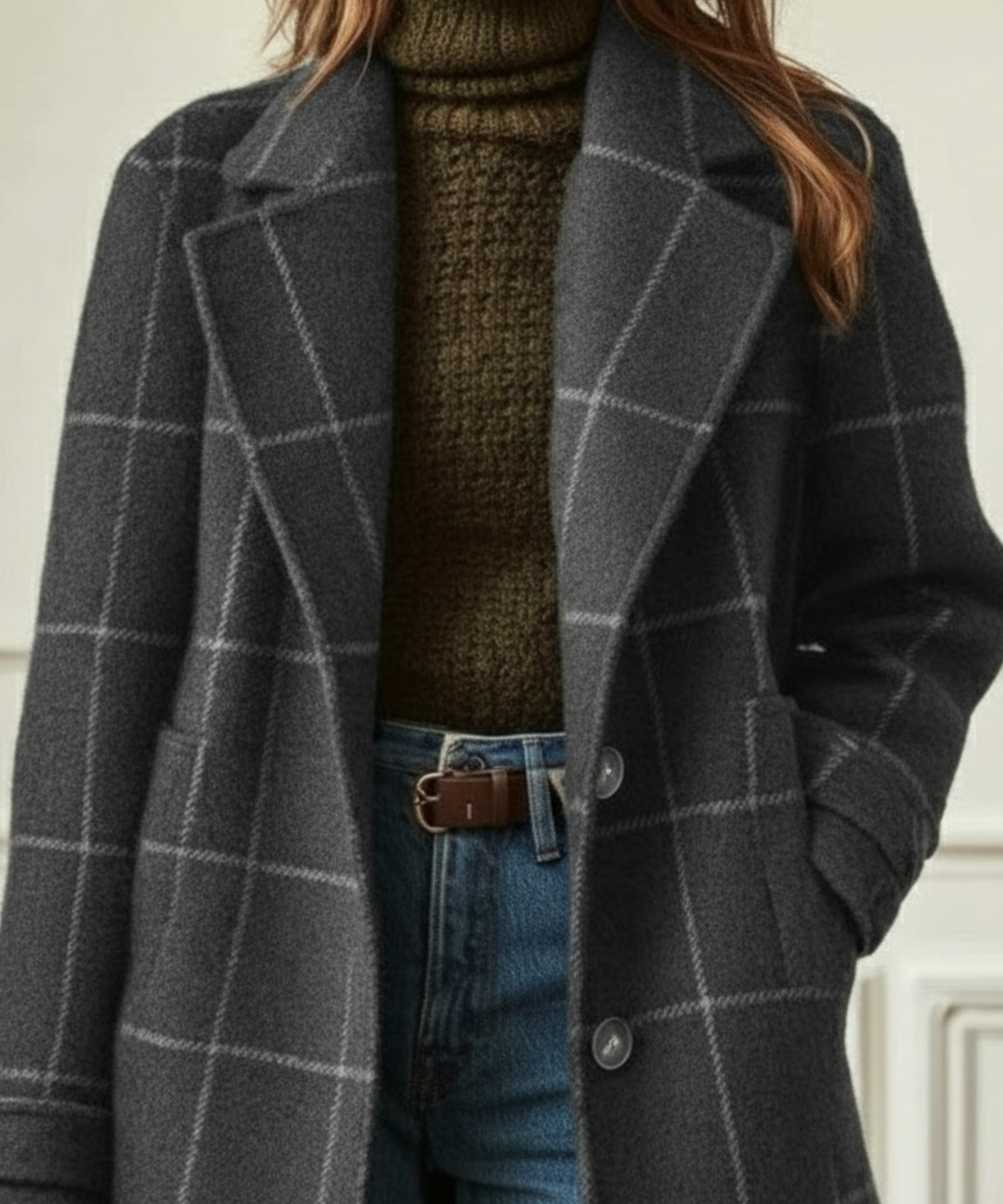 Scarlett | Women's Wool Check Coat