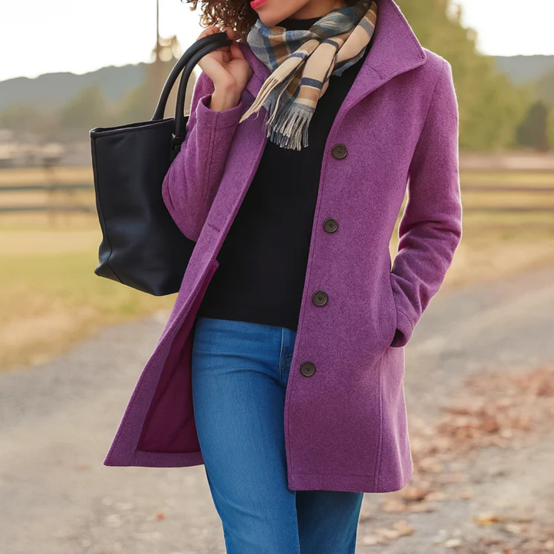 Emma | Elegant Tailored Coat with Button Closure