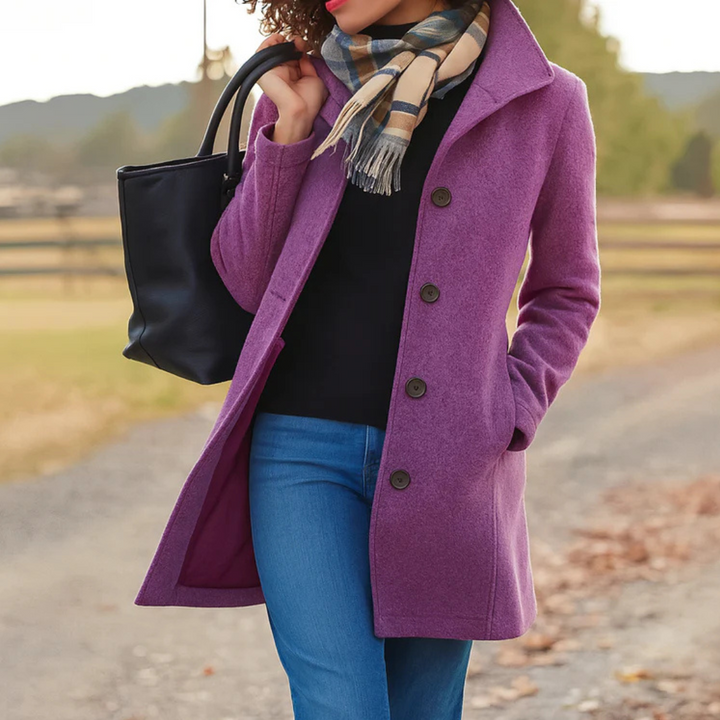 Emma | Elegant Tailored Coat with Button Closure