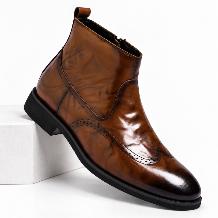 Mason | Men's Brogue Leather Ankle Boots