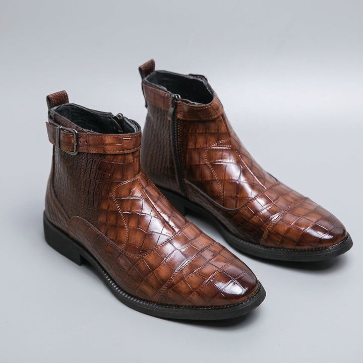 Jasper | Men's Buckle Strap Leather Ankle Boots