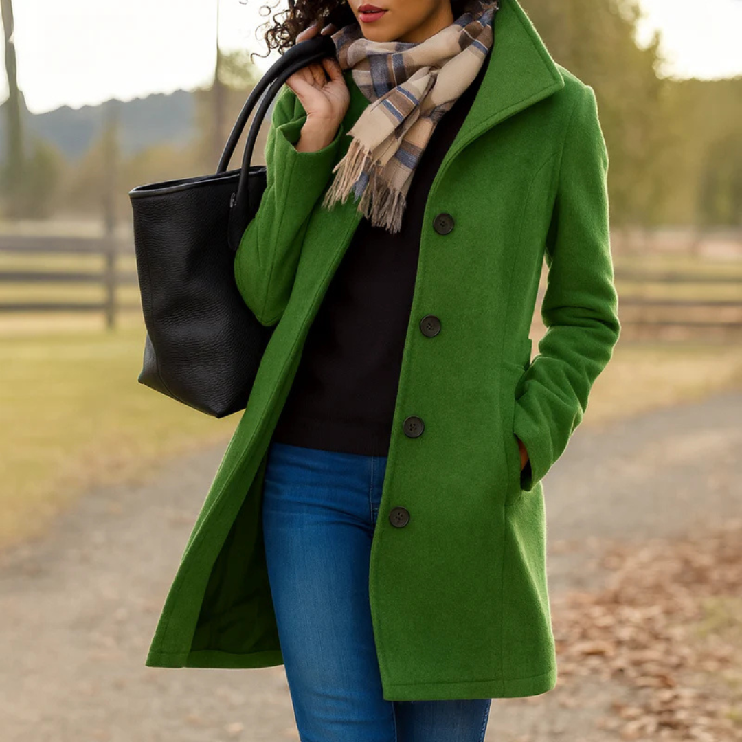 Emma | Elegant Tailored Coat with Button Closure