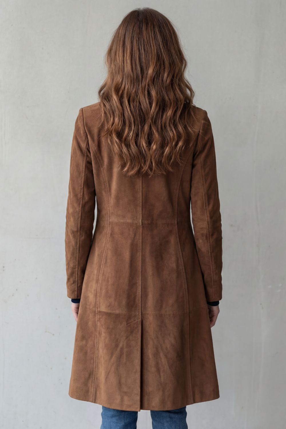 Annalise | Women's Longline Coat with Vintage Suede Finish