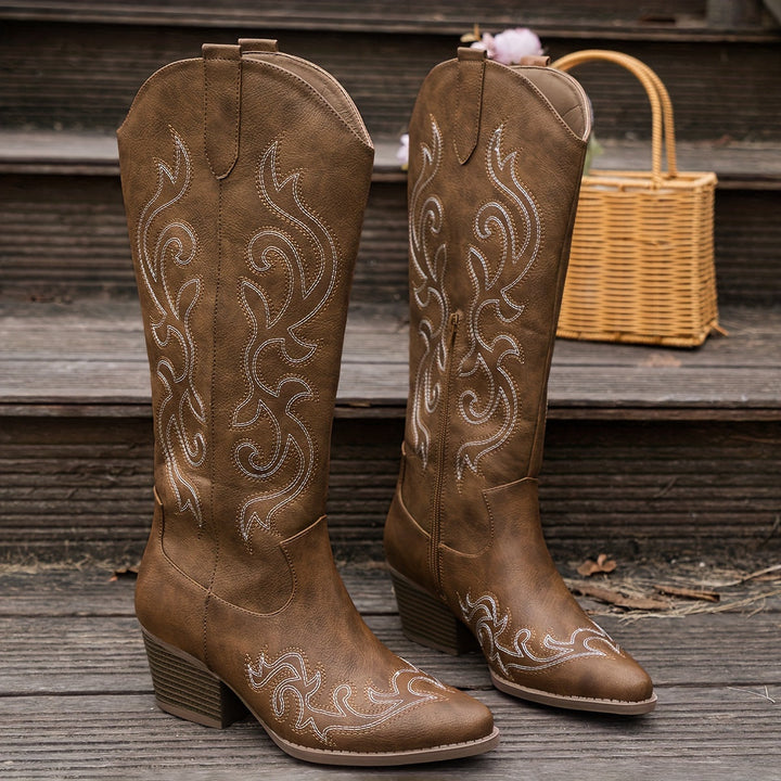 Tilda | Women's Knee-High Block Heel Cowboy Boots