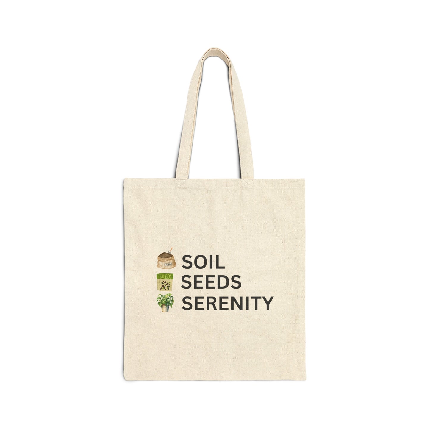 Cotton Tote Bag: Soil, Seeds, And Serenity V1