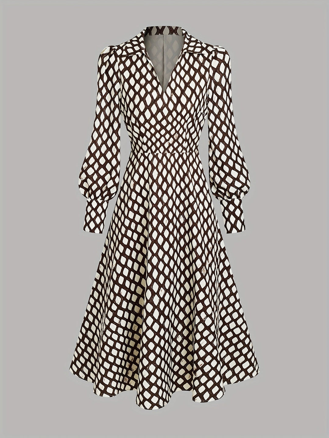 Leona | Geometric Winter Print Dress