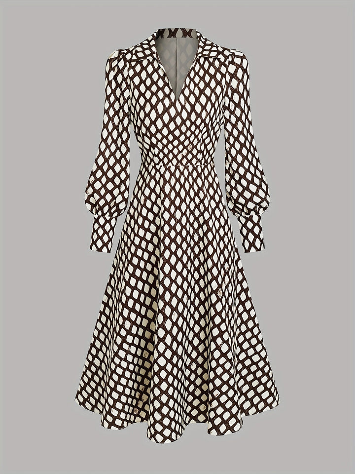 Leona | Geometric Winter Print Dress