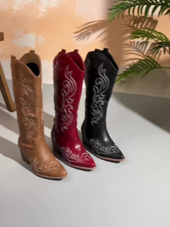 Tilda | Women's Knee-High Block Heel Cowboy Boots