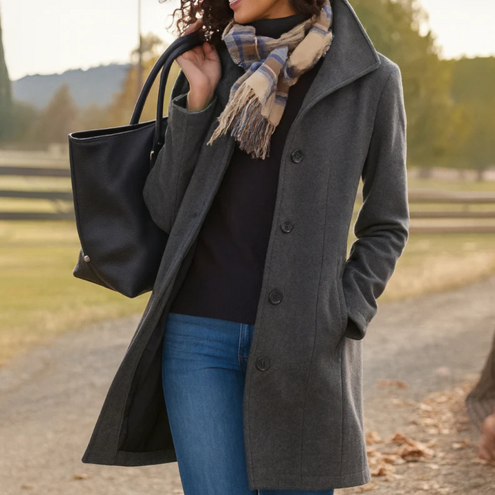 Emma | Elegant Tailored Coat with Button Closure