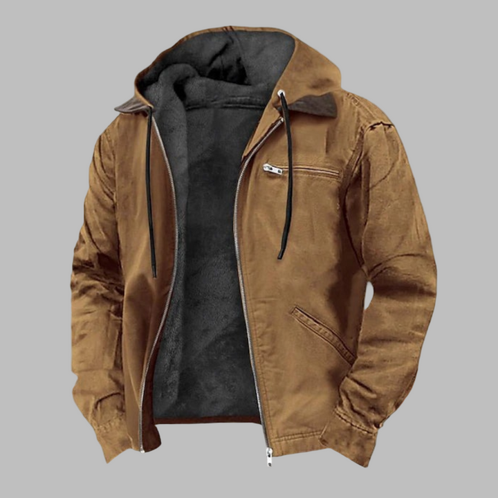 Christos | Men's Hooded Jacket with Zip Front and Drawstring Hood