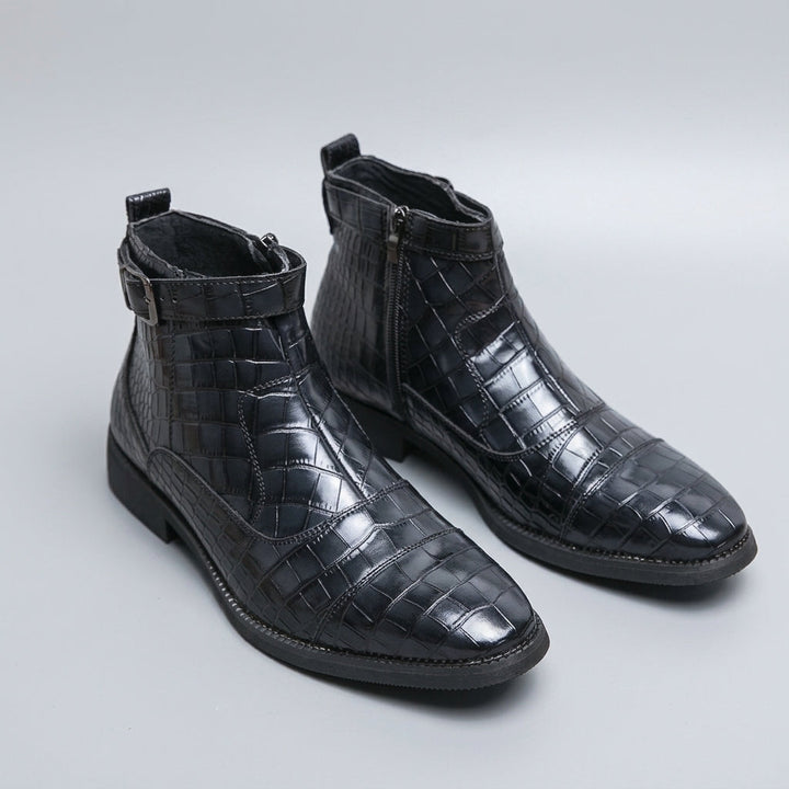 Jasper | Men's Buckle Strap Leather Ankle Boots