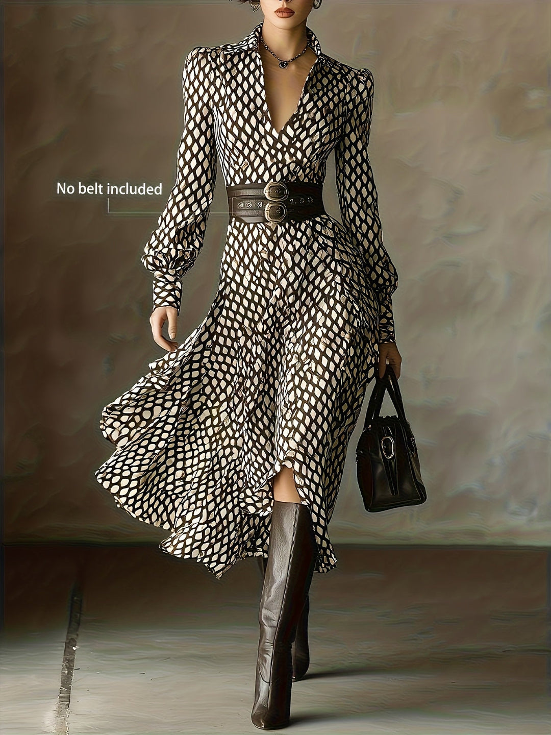 Leona | Geometric Winter Print Dress