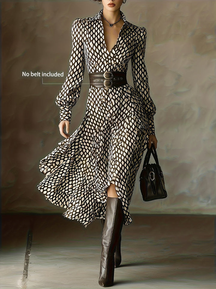 Leona | Geometric Winter Print Dress