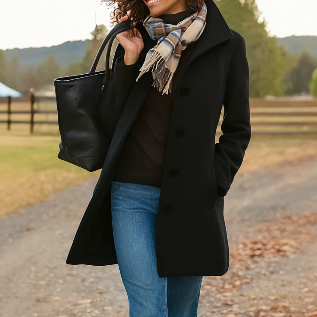 Emma | Elegant Tailored Coat with Button Closure